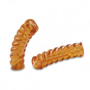 Twisted Acryl Perle Tube 32x8mm Transparent topaz brown